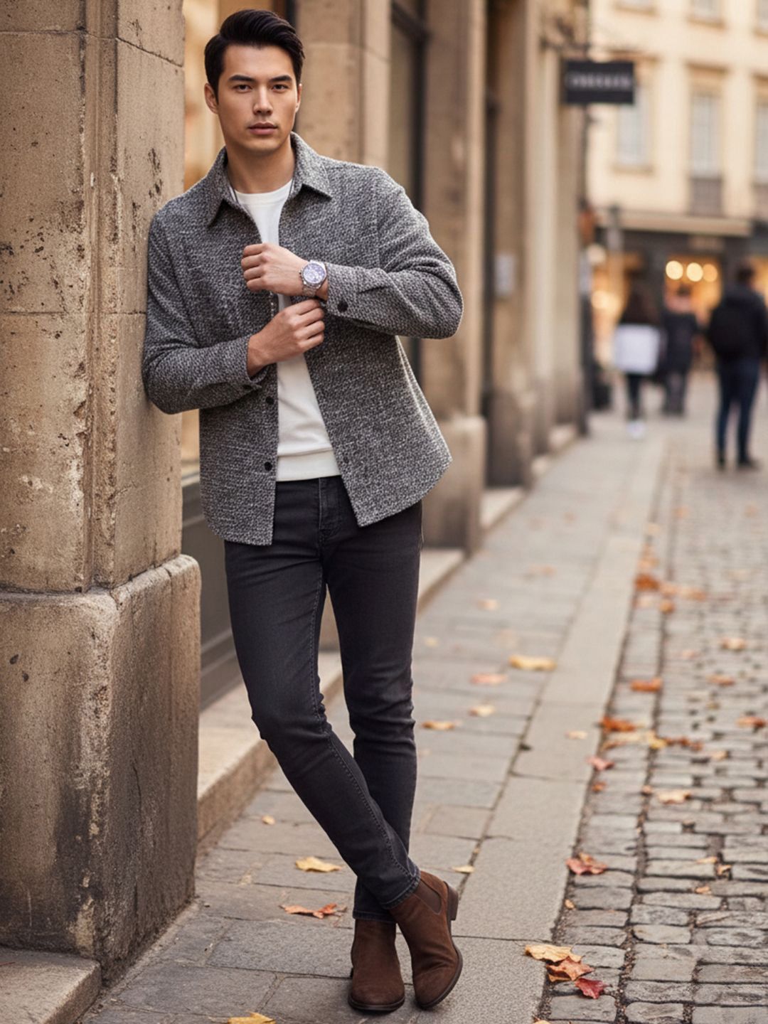 Mast & Harbour Men Textured Cotton Open Front Jacket