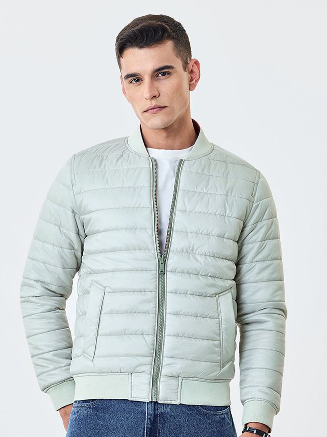 Snitch Light Green Quilted Reversible Jacket