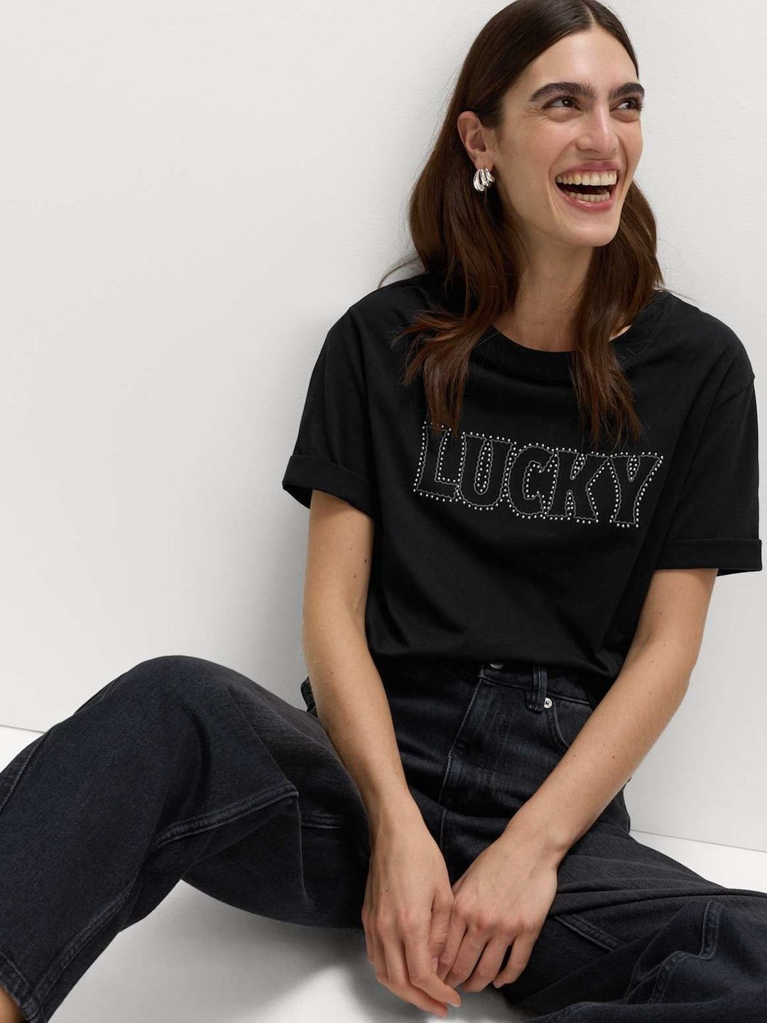 Marks & Spencer Women Typography Printed T-shirt