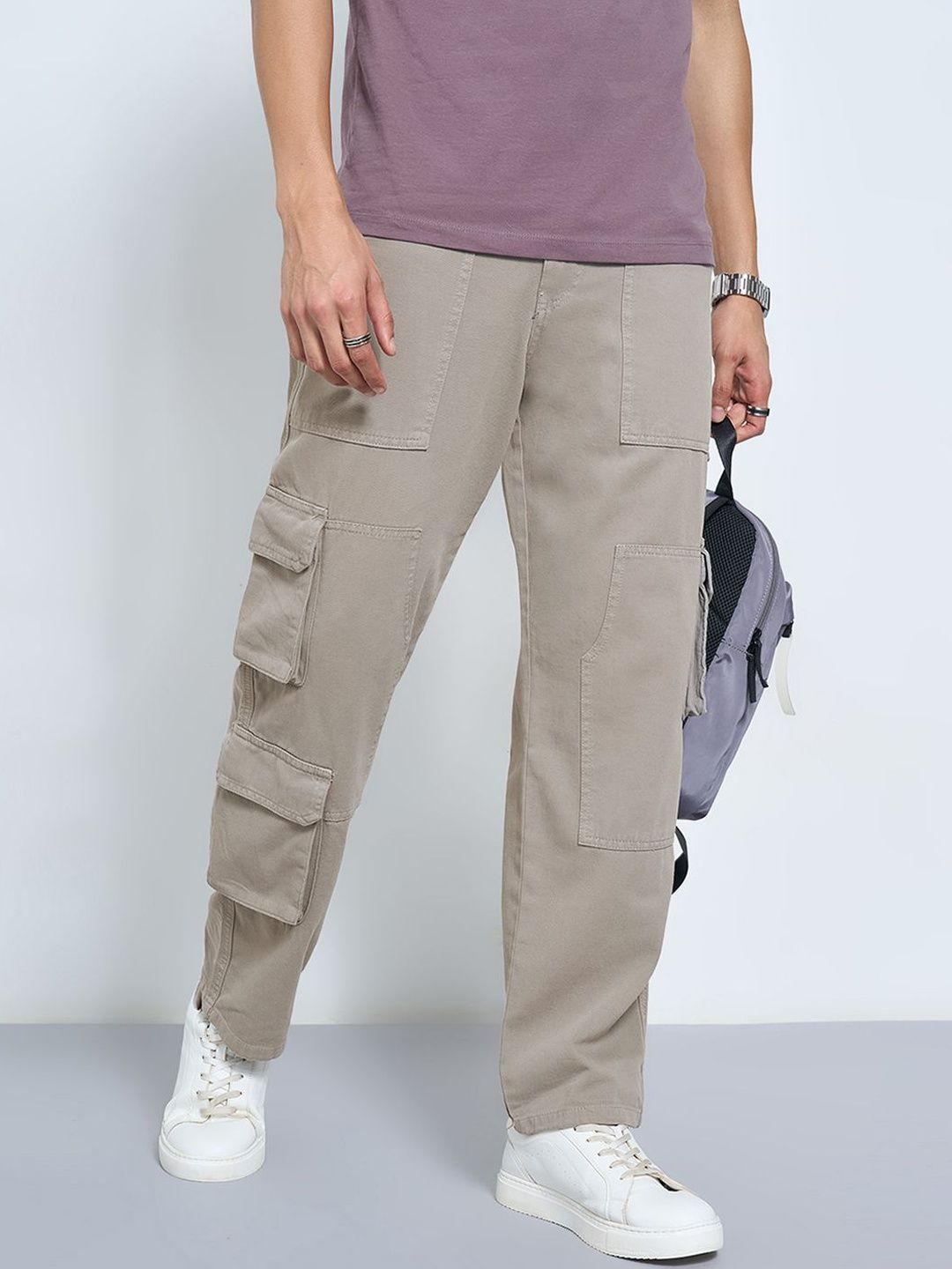 SF JEANS by Pantaloons Men Flared Mid-Rise Cargo Jeans