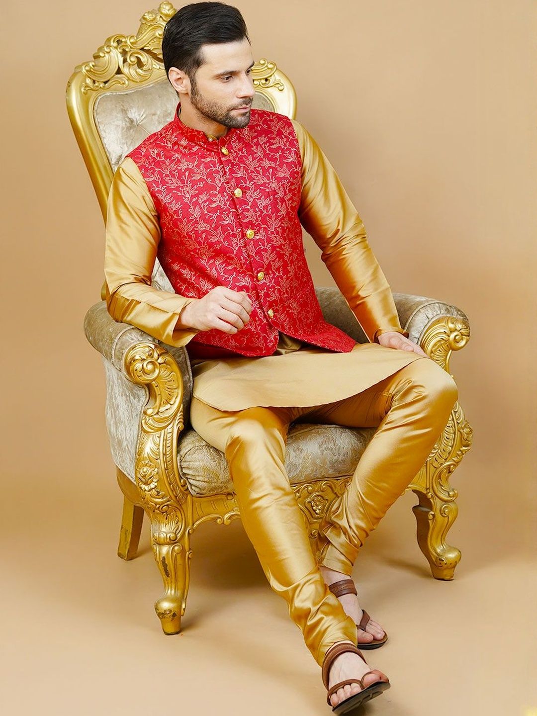Wintage Printed Sleeveless Nehru Jackets