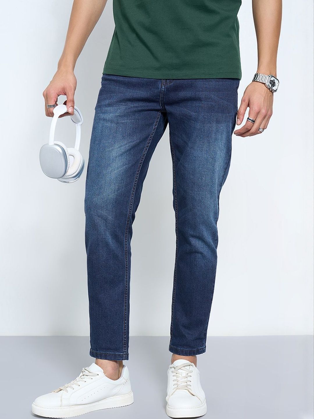SF JEANS by Pantaloons SF JEANS by Pantaloons Men Slim Fit Mid-Rise Light Fade Jeans