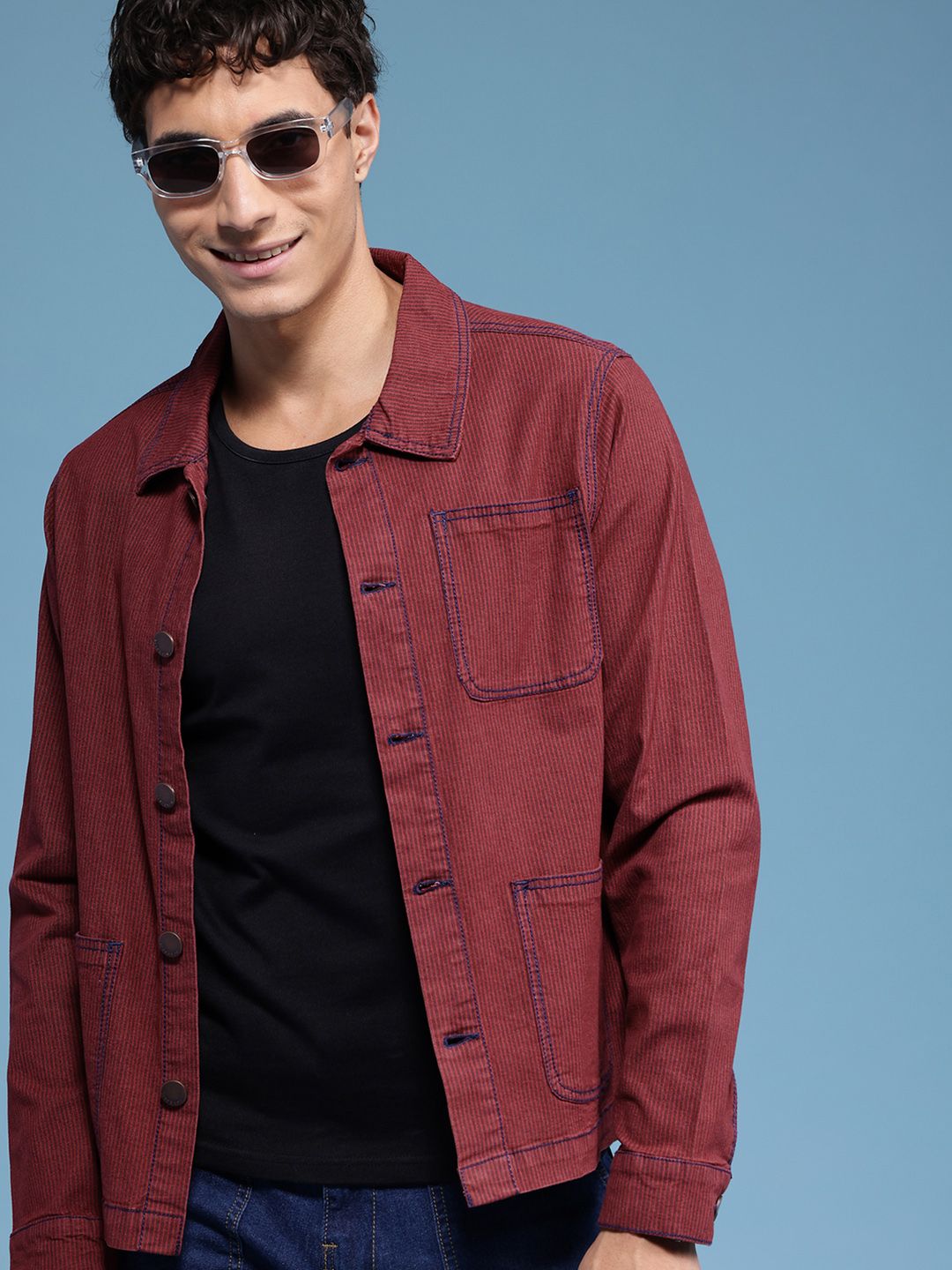 HERE&NOW HERE&NOW Relaxed Fit Denim Shacket
