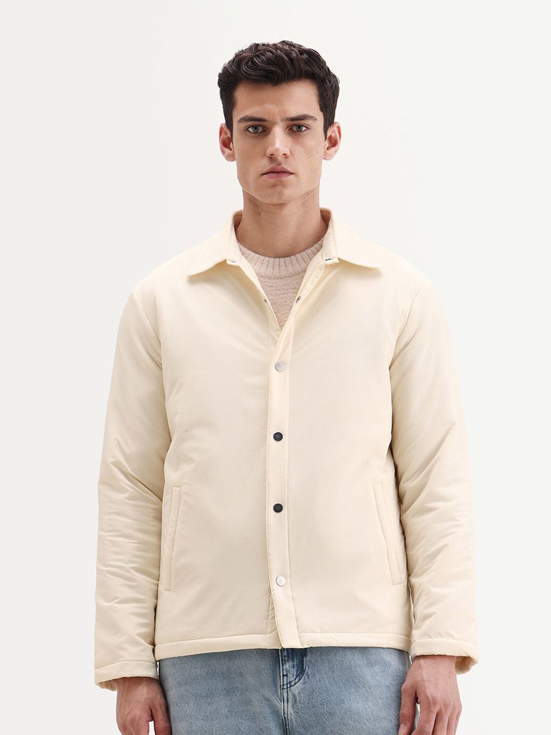 RARE RABBIT Men Spread Collar Solid Tailored Jacket