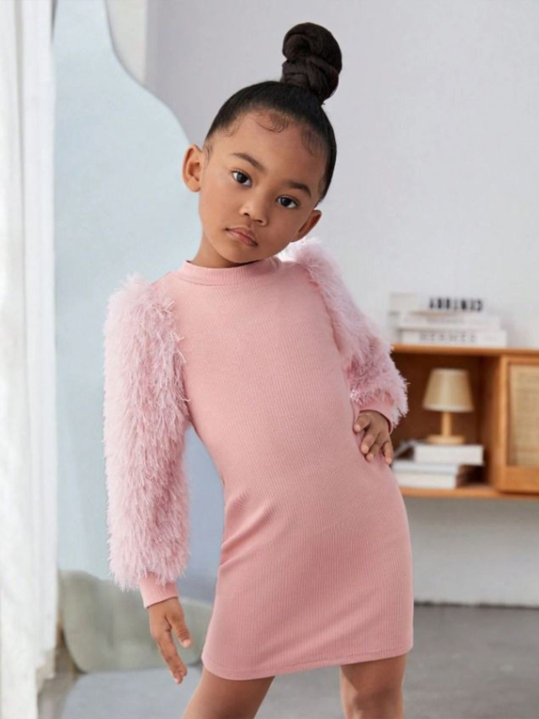 knee length dresses for ladies KatieJ NYC Tween Emerson Dress - Blush Rose Ditsy