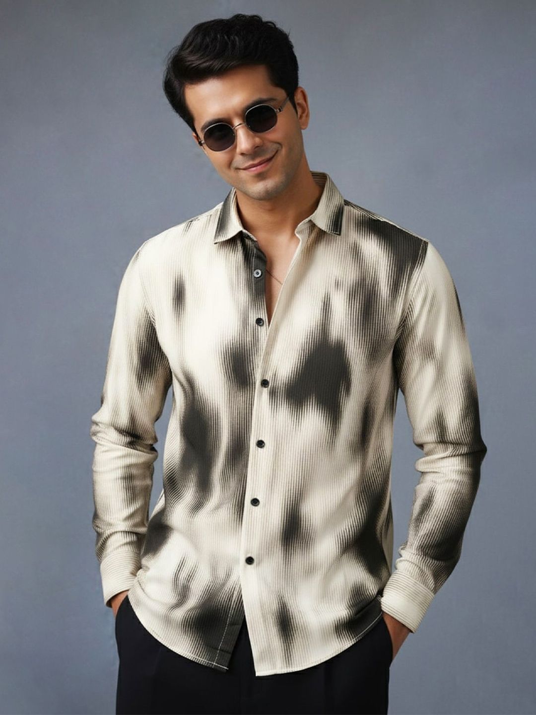 Metronaut Abstract Printed Spread Collar Casual Shirt