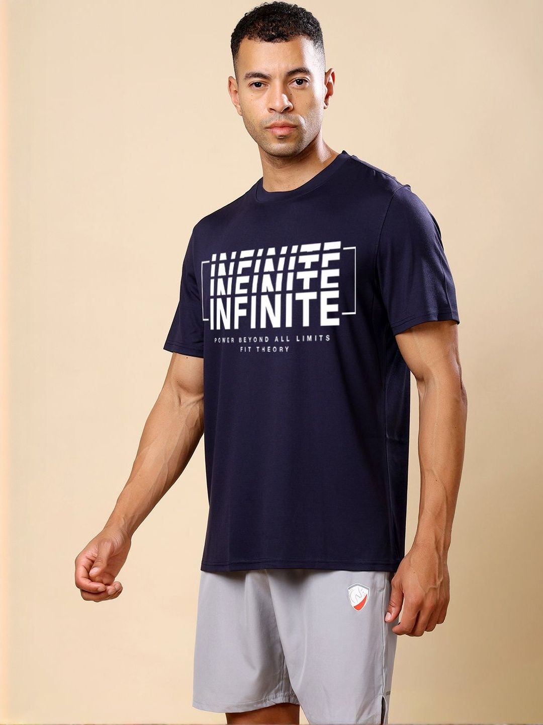 THEFITTHEORY Men Typography Printed Dri-FIT T-shirt