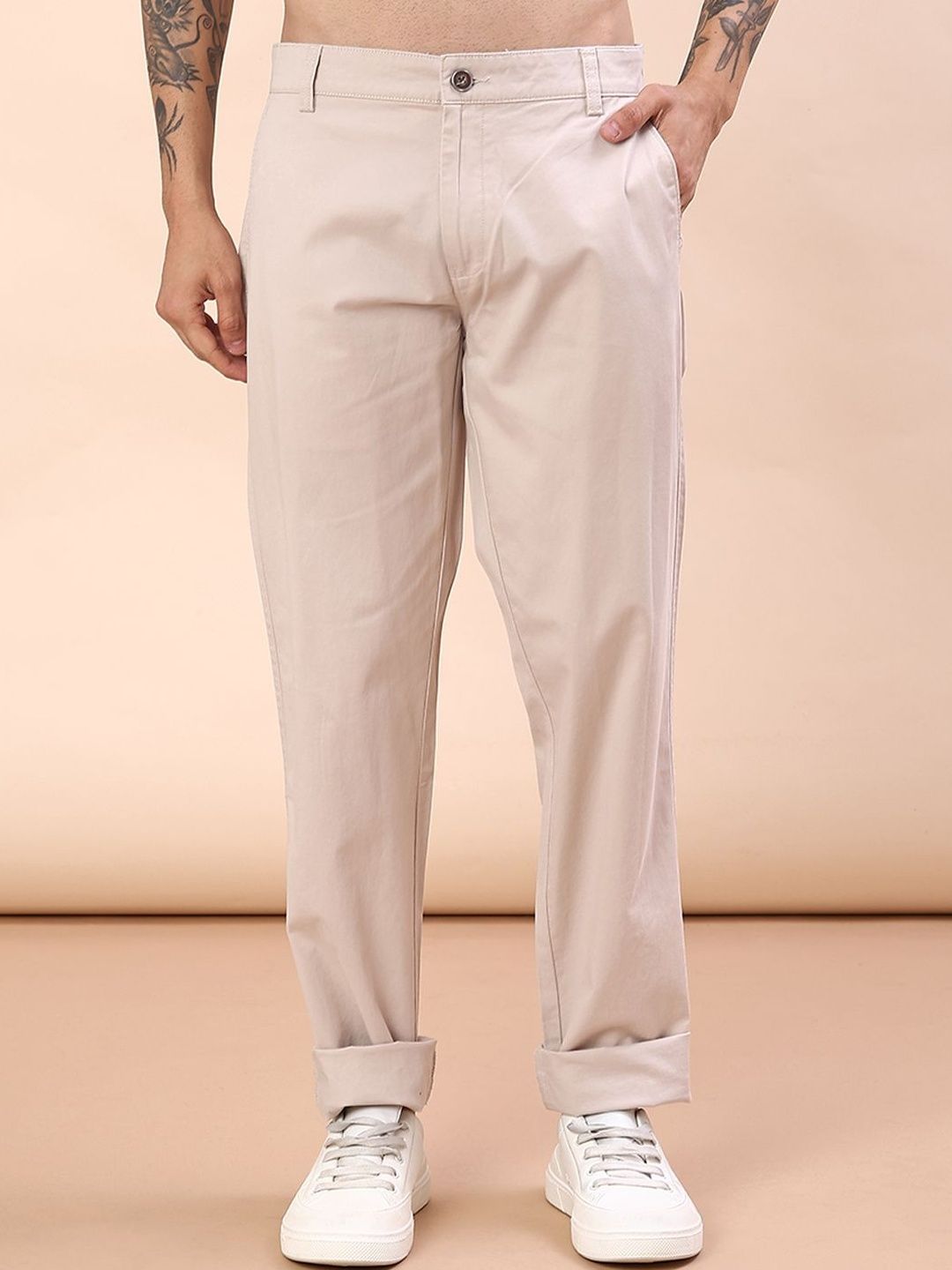 V-Mart Men Cotton Slim Fit Chinos Trousers