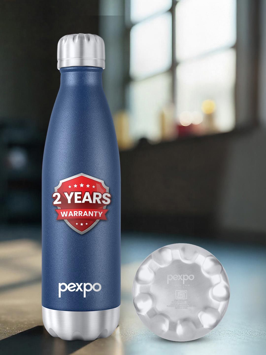 Pexpo Electro Denim Blue 3 Layer Insulated Stainless Steel Flask 500ml