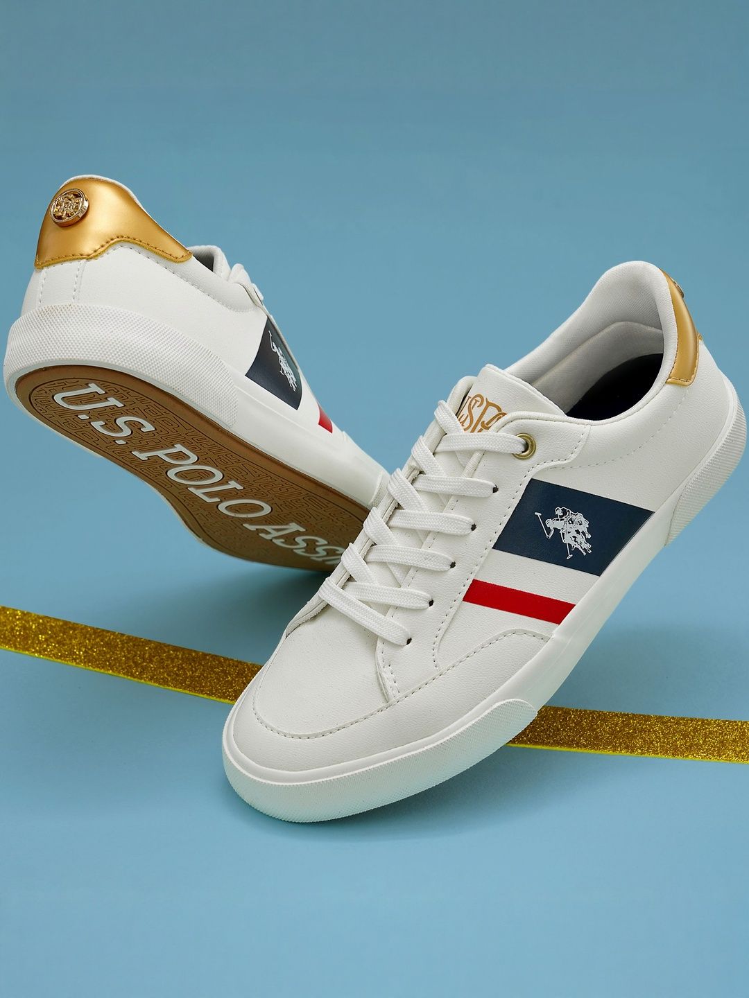Women PU Sneakers U.S. Polo Assn. Women Harper 2.0 White Sneakers Shoes