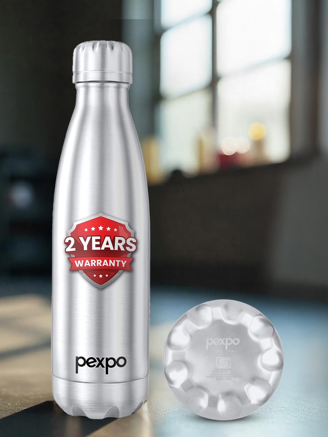 Pexpo Electro Silver 3 Layer Insulated Stainless Steel Flask 500ml