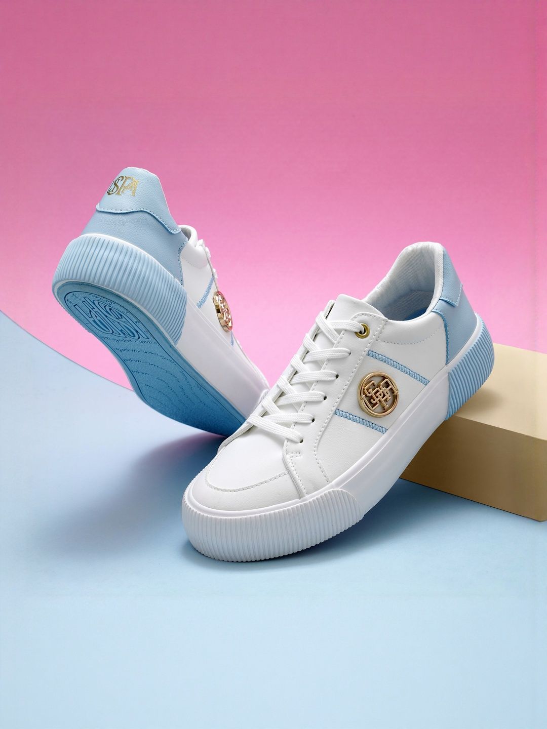 Women Colourblocked PU Sneakers U.S. Polo Assn. Women Katy 3.0 Chunky Sneaker Shoes