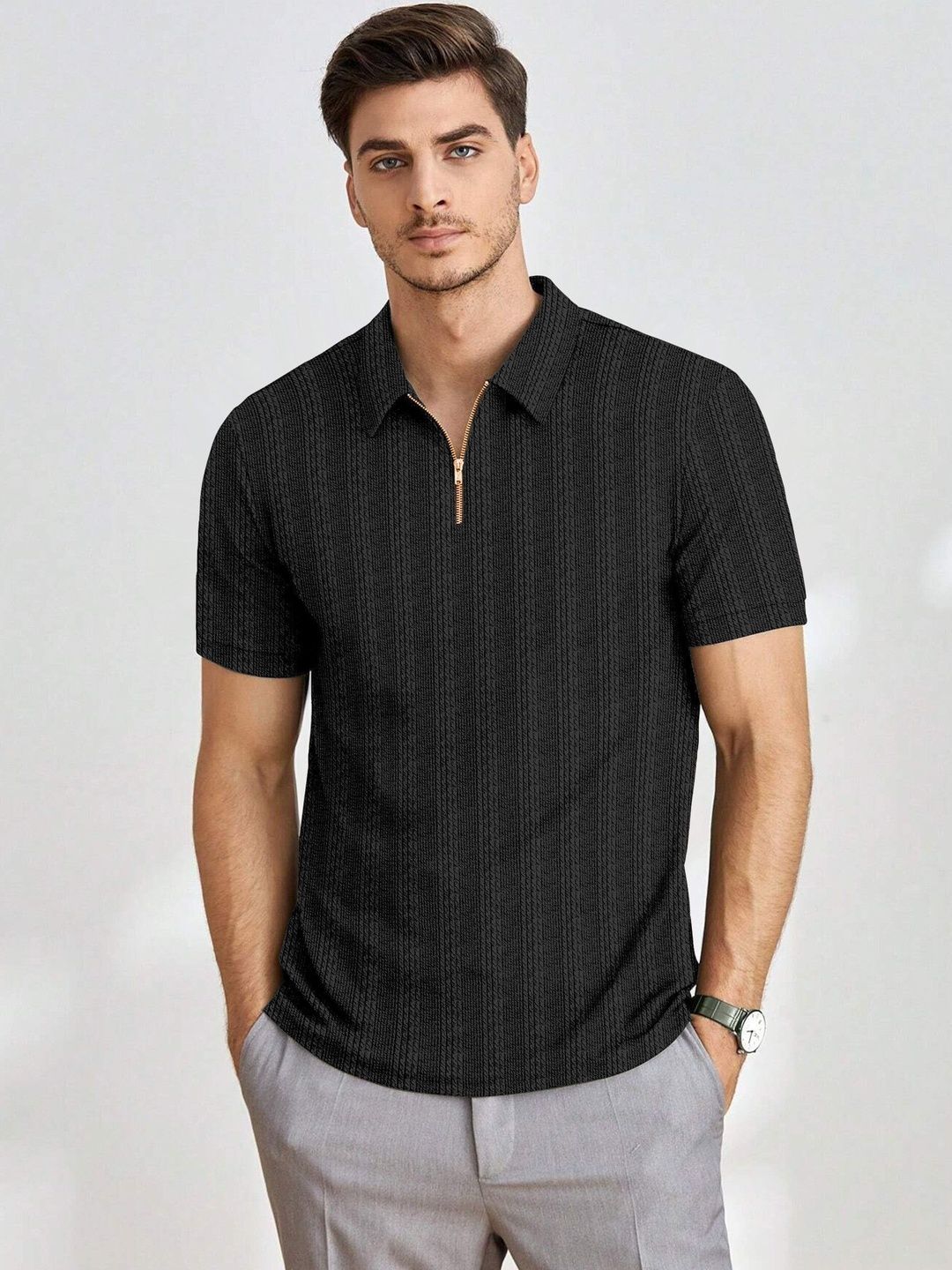PTVIZE Men Polo Collar T-shirt