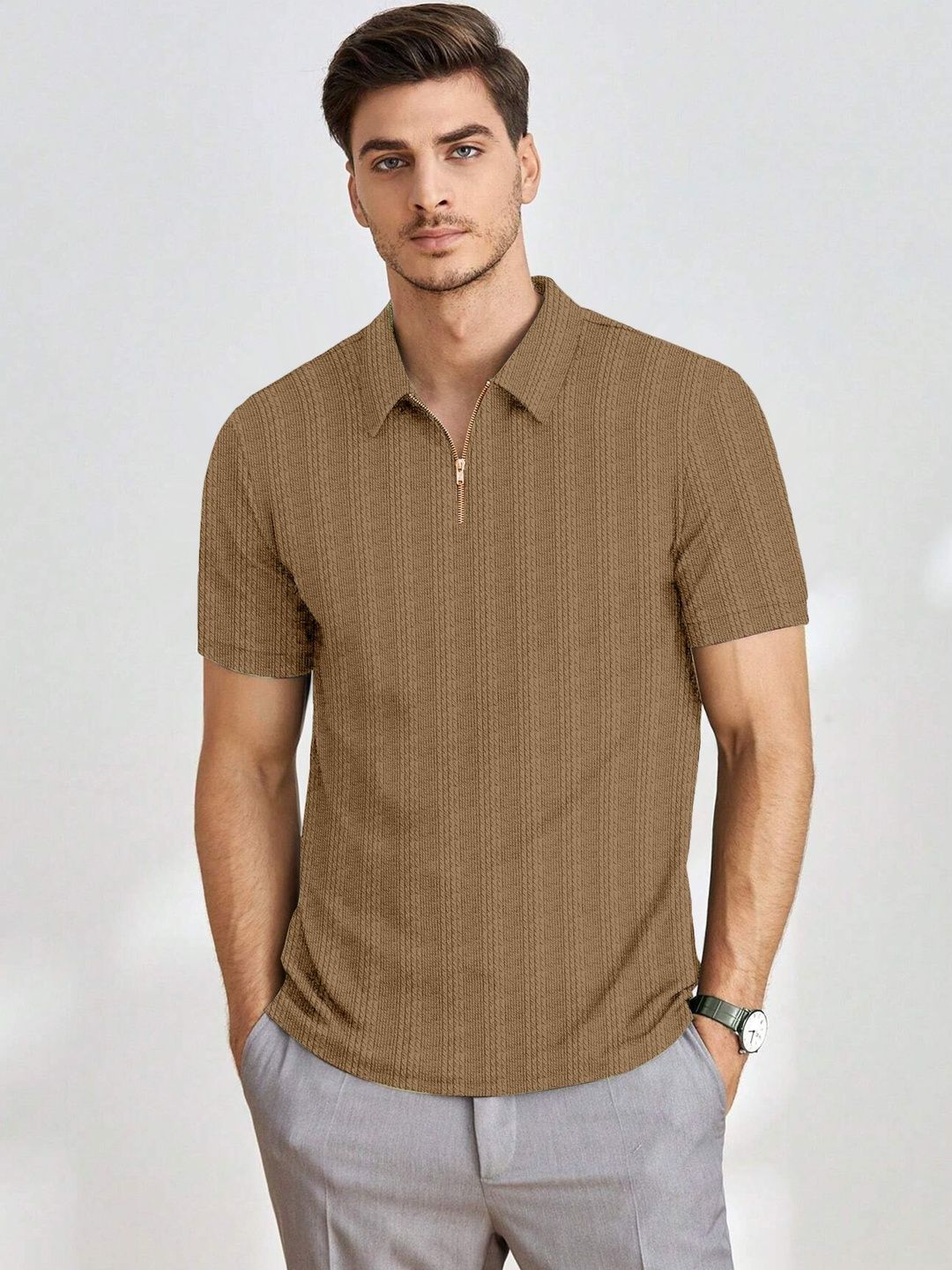 PTVIZE Men Polo Collar T-shirt