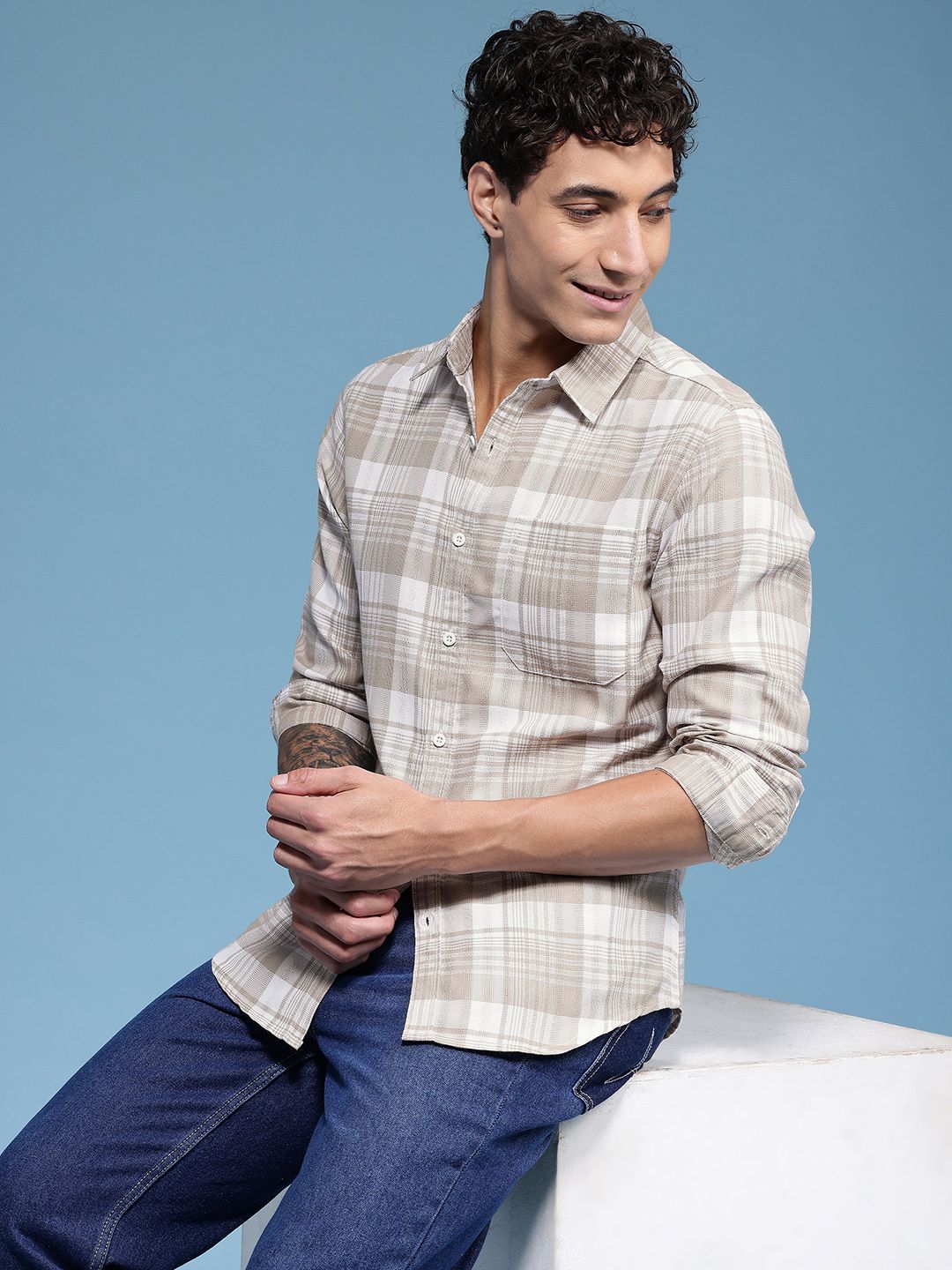 HERE&NOW Checked Casual Shirt