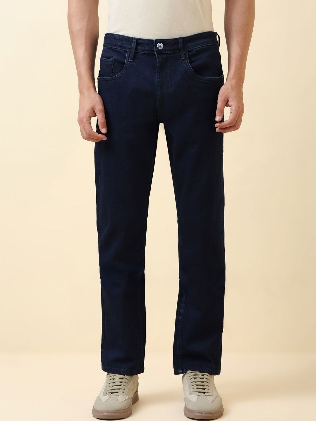Allen Solly Men Straight Fit Mid-Rise Clean Look Jeans