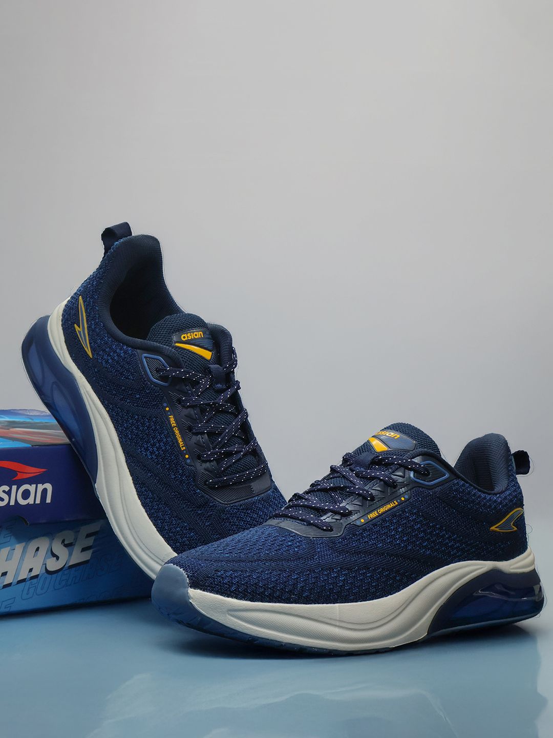 ASIAN Men Colourblocked Running Non-Marking Sports Shoes