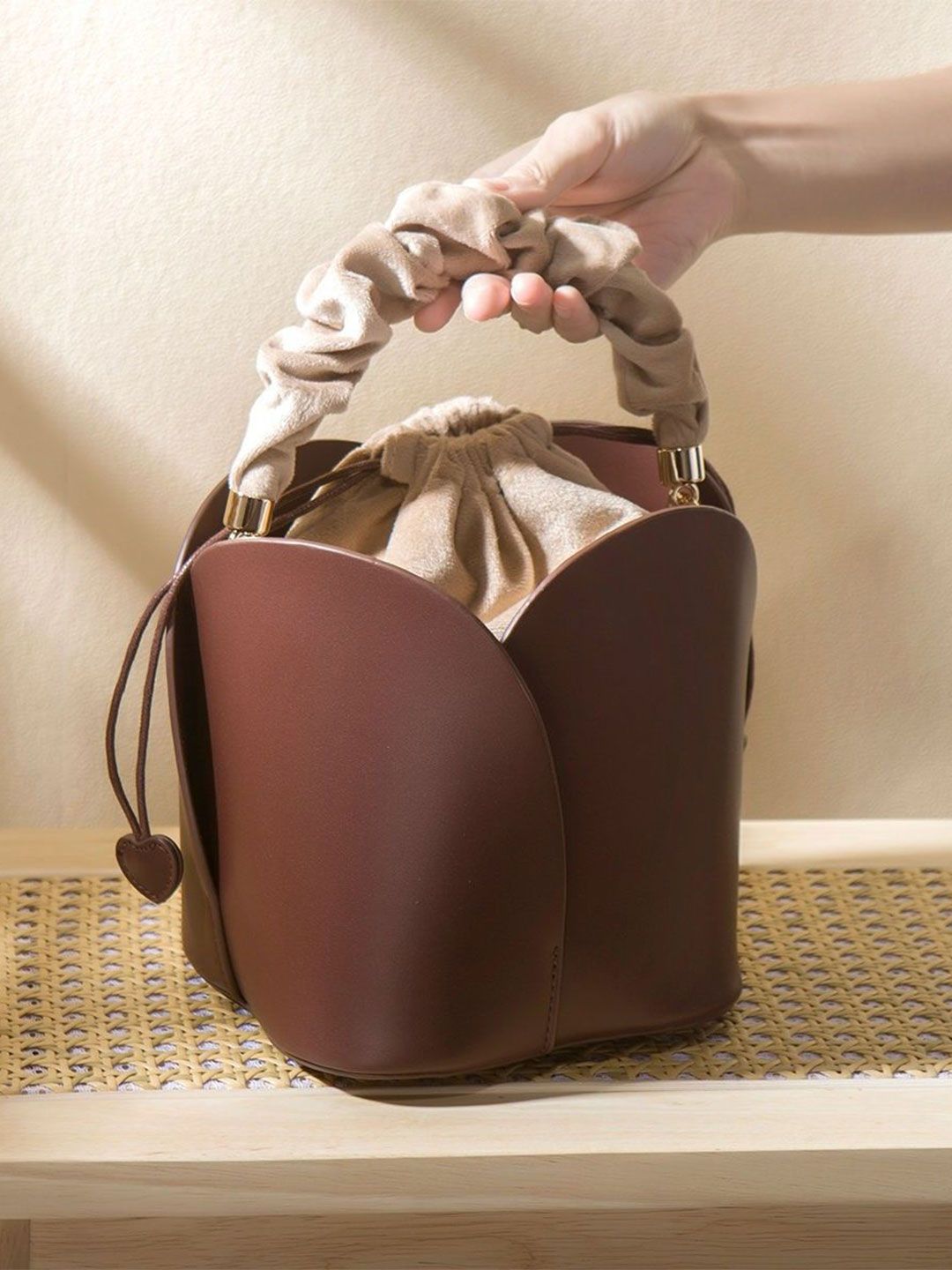 Buy CORSICA PU Bucket Shoulder Bag with Fringed - Handbags for