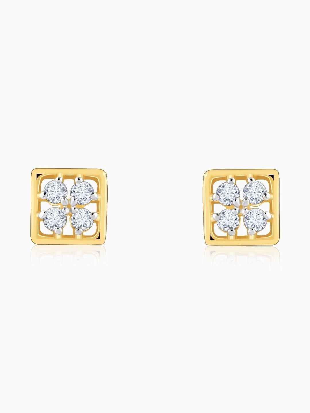 GIVA 9Kt Gold Stud Earrings With Lab Grown Diamond-0.86 gms
