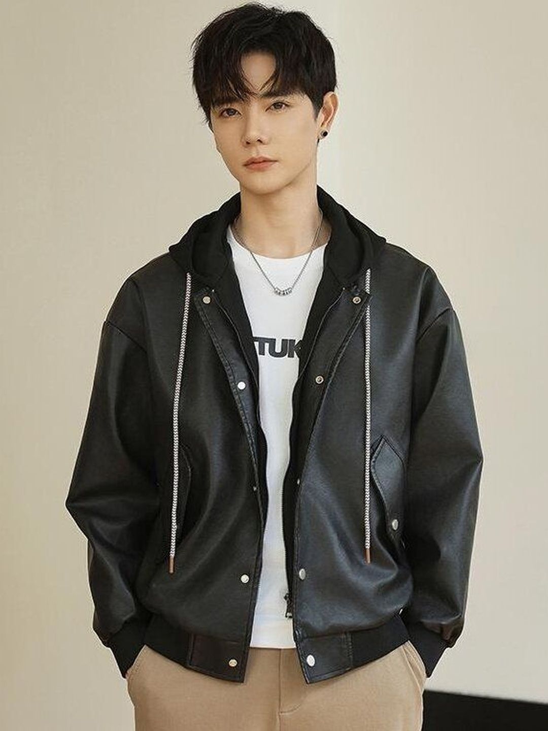 HERE&NOW Men Hooded Solid Tailored Jacket