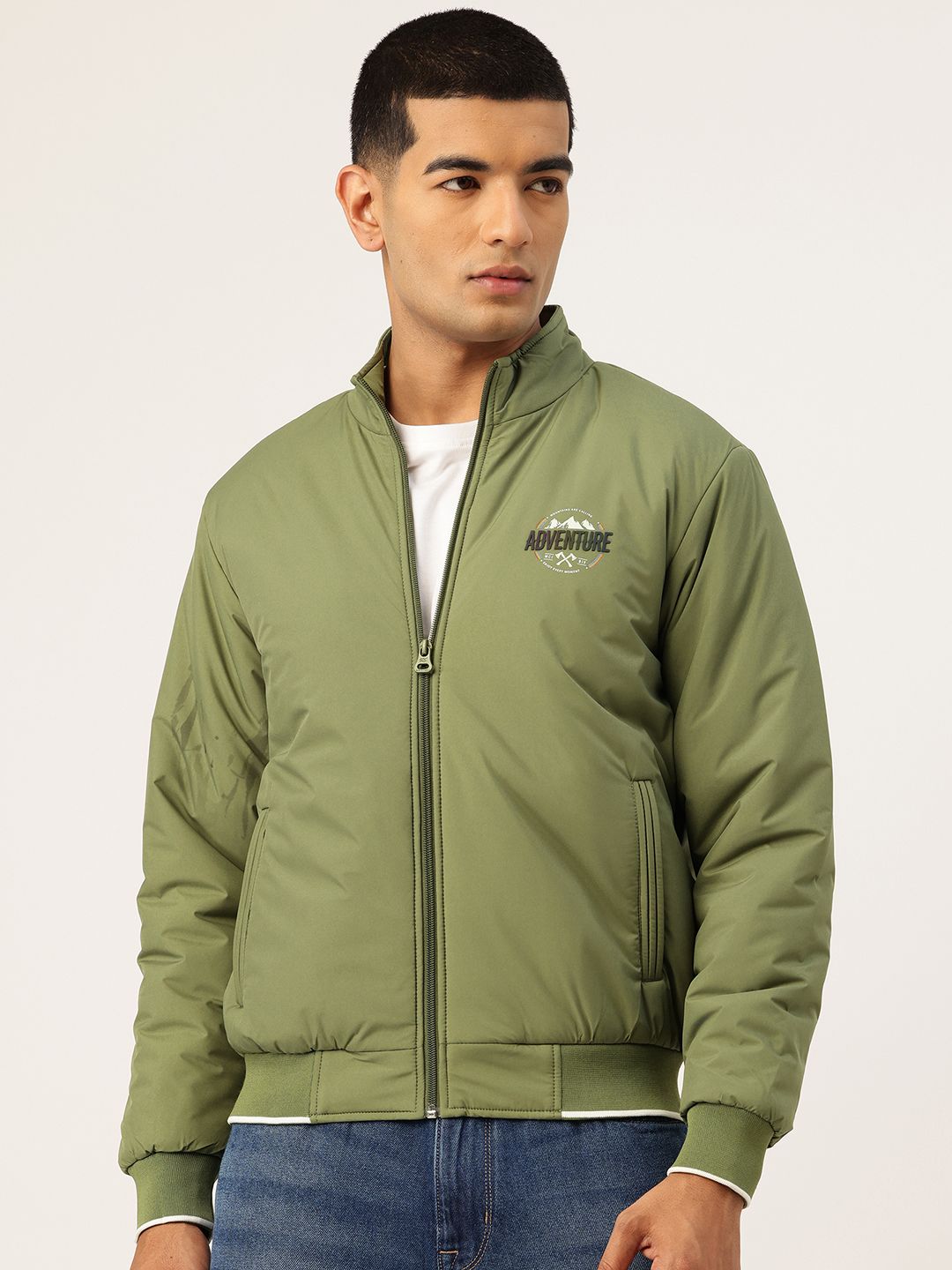 Monte Carlo Mock Collar Lightweight Padded Bomber Jacket