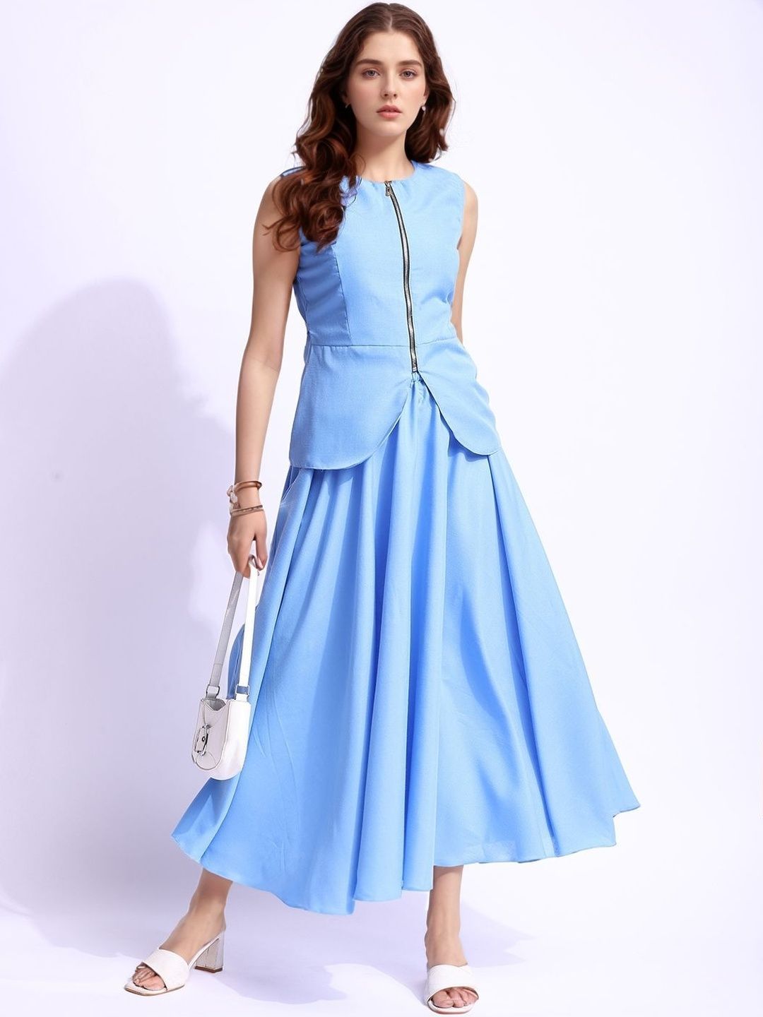 DressBerry Round-Neck Waistcoat With Skirt Co-Ords