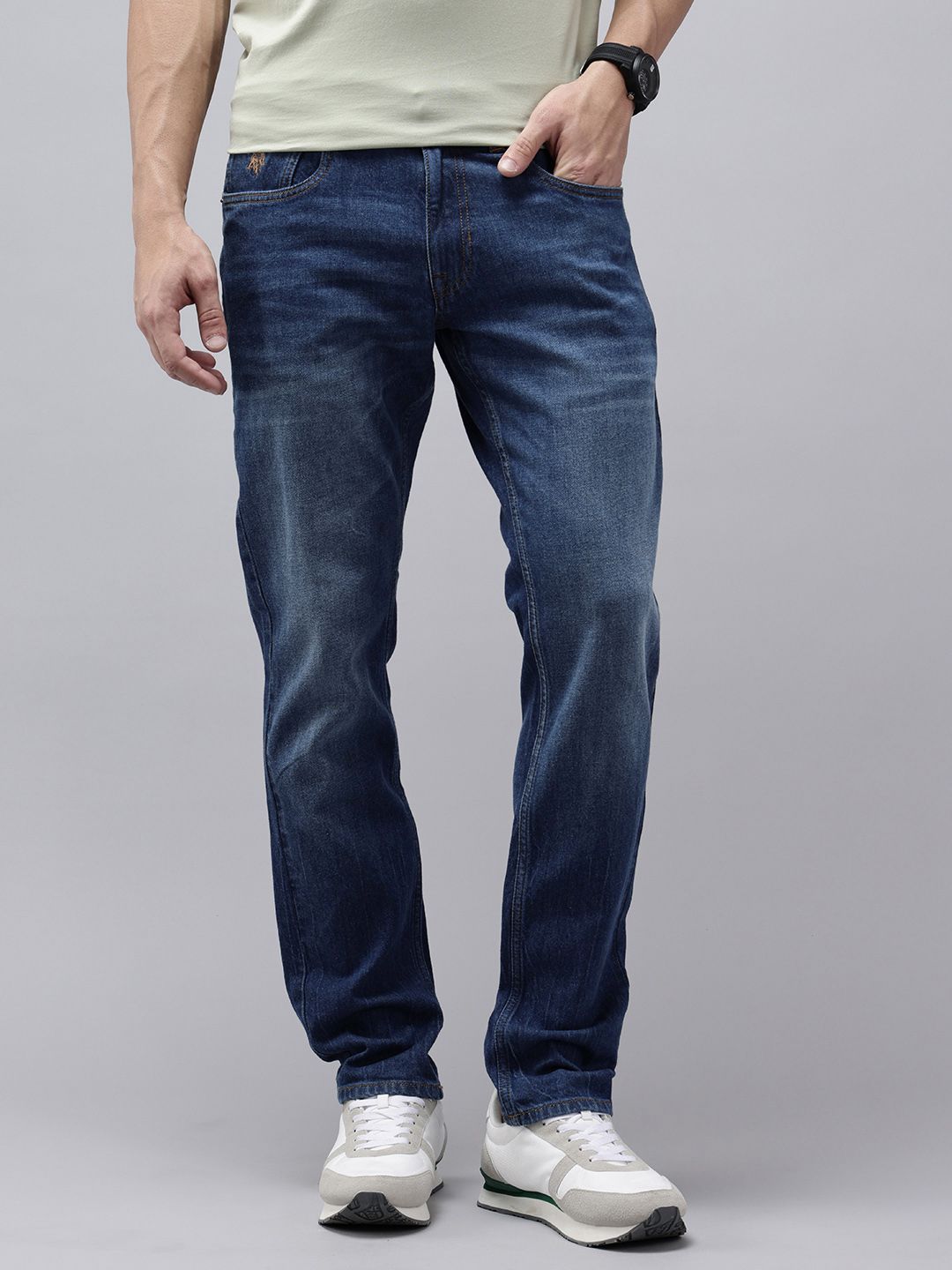 U.S. Polo Assn. Denim Co. Men Brandon Slim Tapered Fit Embroidered Stretchable Jeans