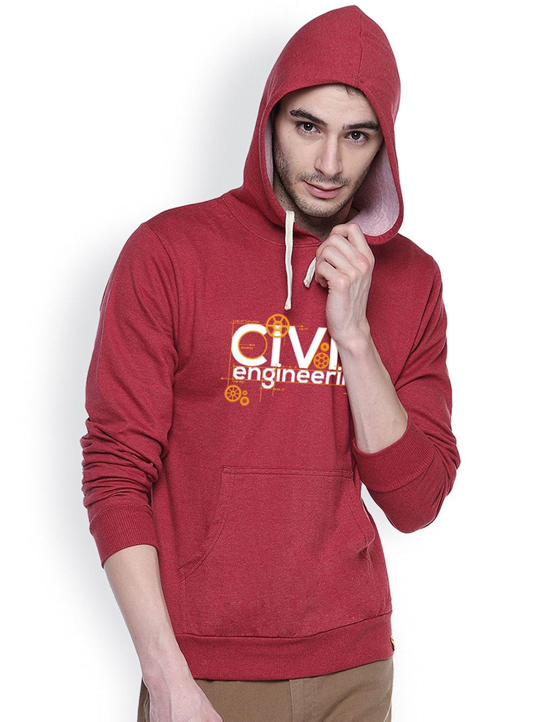 CAHOOT Men Printed Hooded Sweatshirt