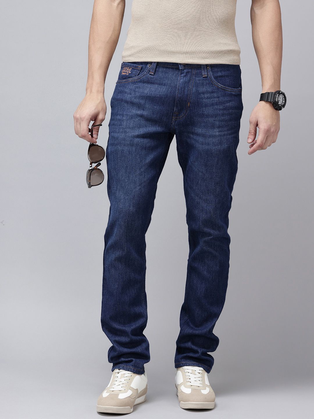 U.S. Polo Assn. Denim Co. Men Brandon Slim Tapered Fit Light Fade Stretchable Jeans
