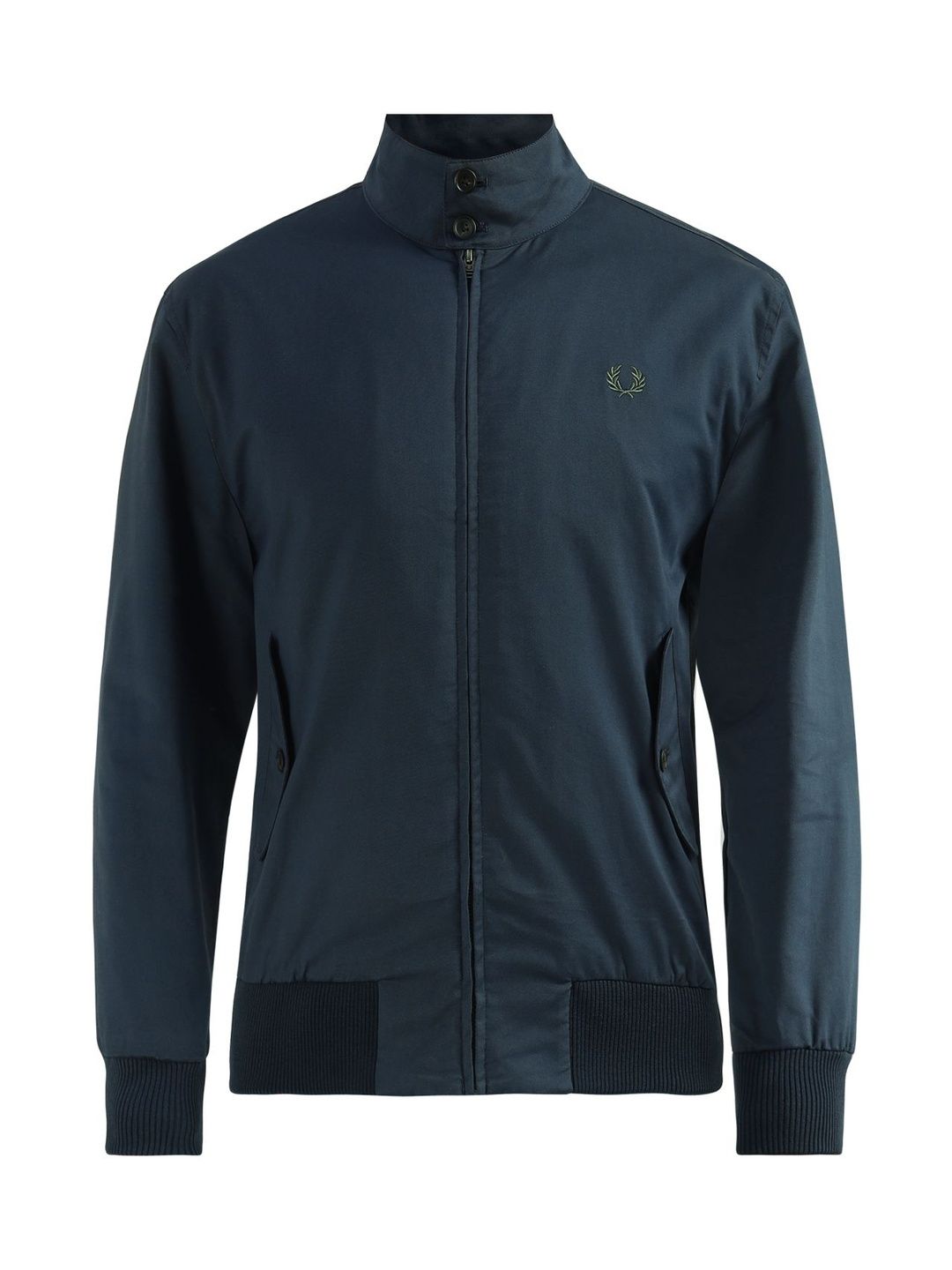 Fred Perry Men Zip Detail Mock Collar Long Sleeve Harrington Quilted Jacket