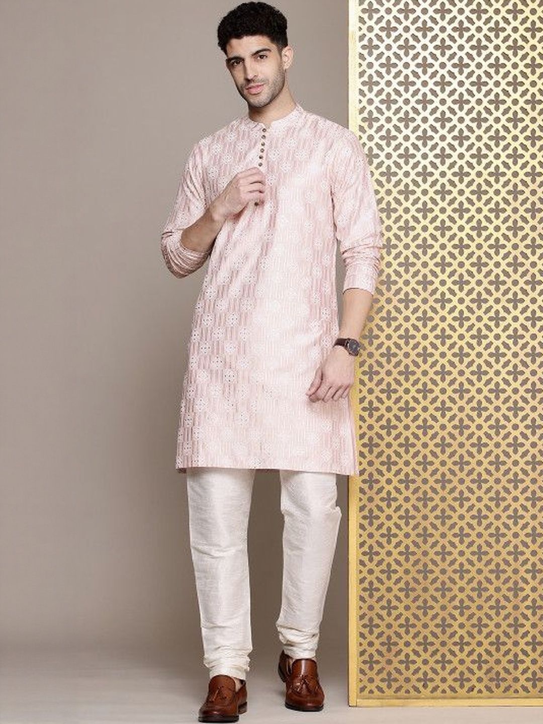 House of Pataudi Ethnic Motifs Printed Rozana Straight Kurta