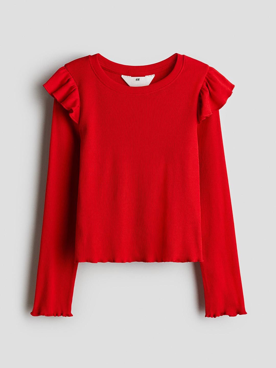 H&M Girls Frill-Trimmed Jersey Top