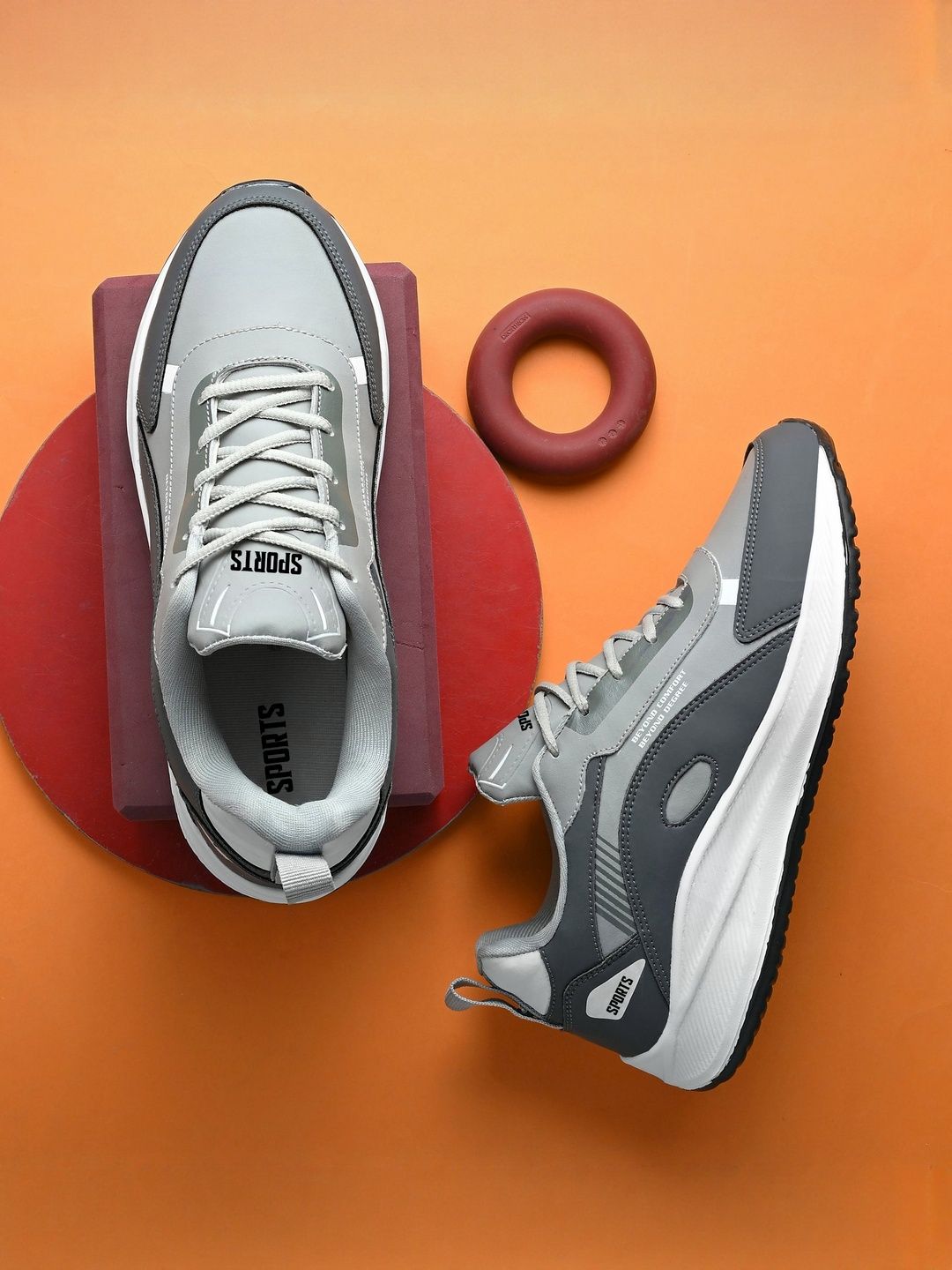 SZN Men Colorblocked Mesh Walking Non-Marking Shoes