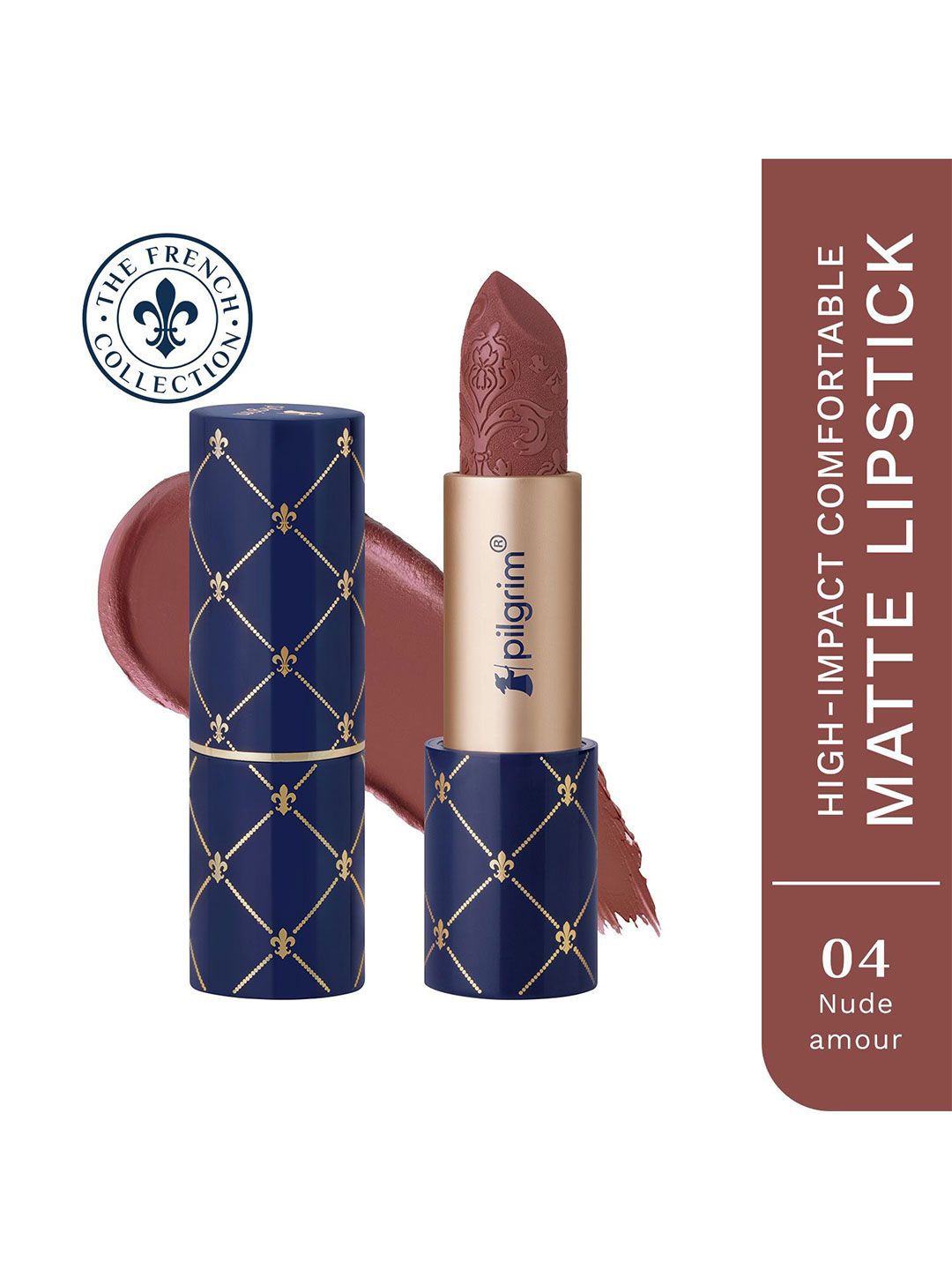 High-Impact Matte Lipstick -04 Pilgrim High-Impact Comfortable Matte Lipstick 4 g - Nude Amour 04