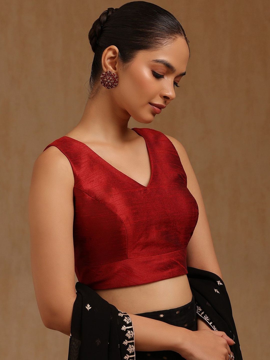 Soch V-Neck Padded Saree Blouse