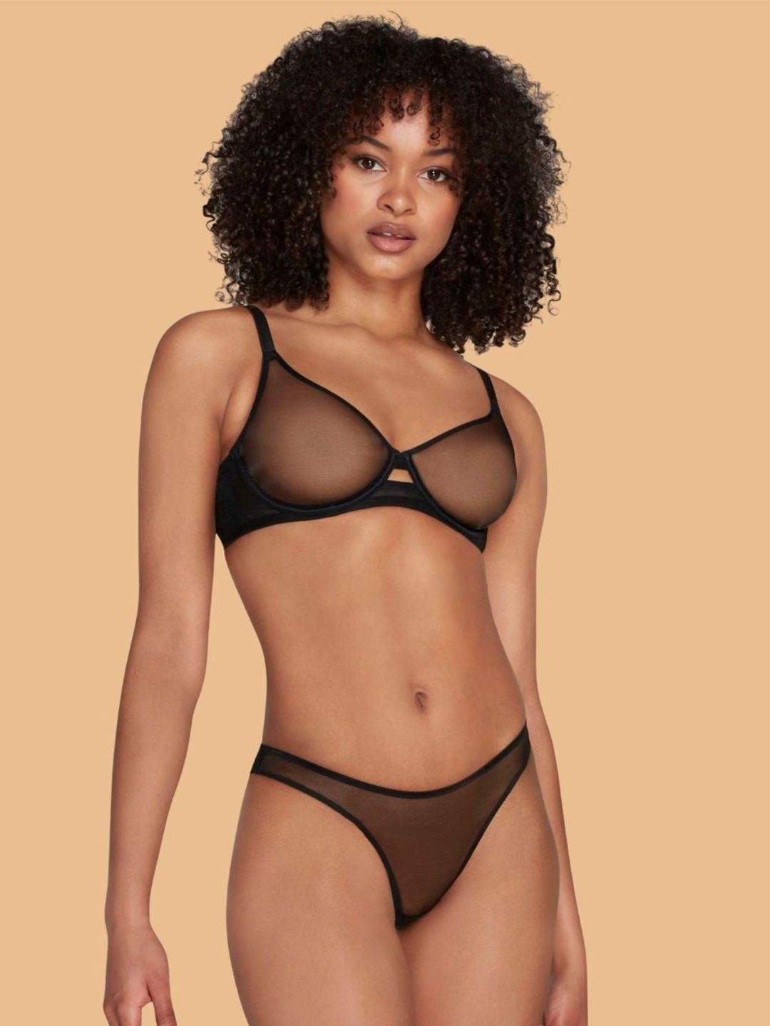 ZERJAMA ZERJAMA Women Full Coverage Non Wired Non-Padded 2 Pieces Lingerie Set