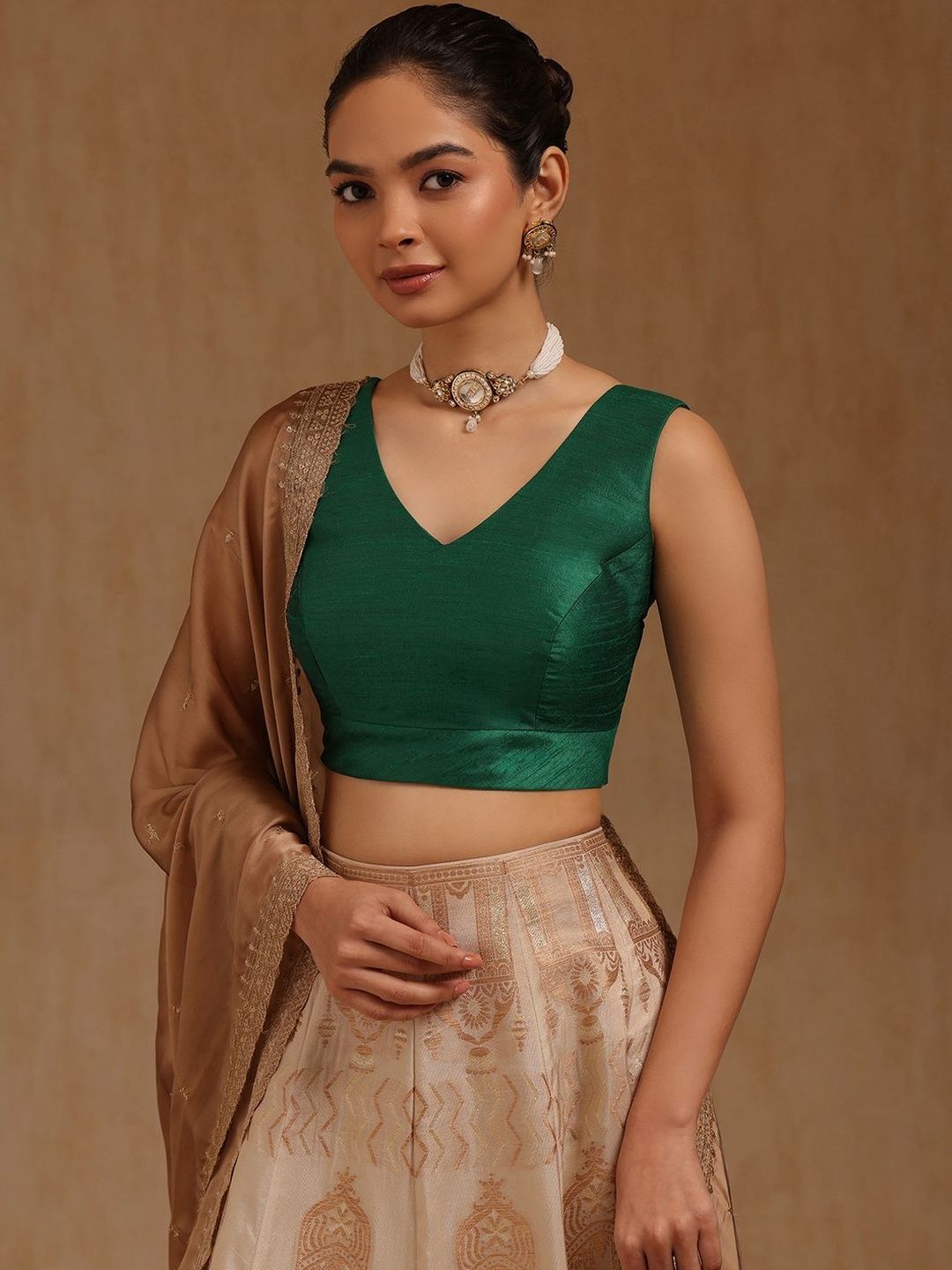 Soch V-Neck Padded Saree Blouse