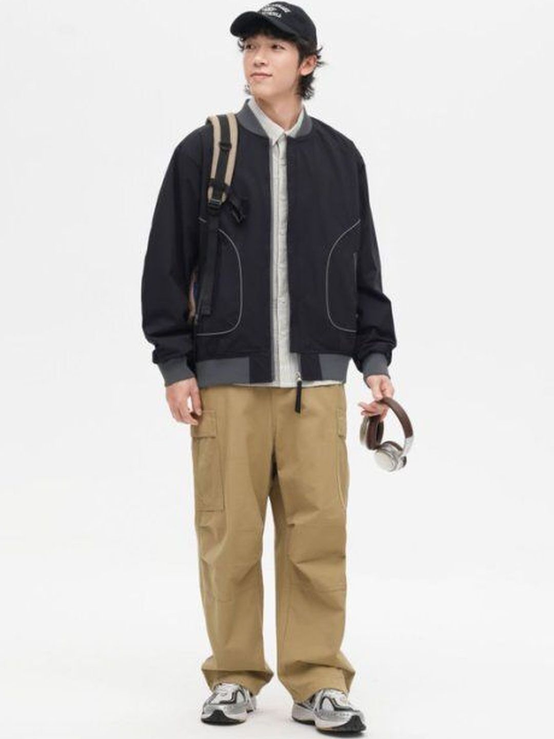 Mast & Harbour Men Striped Polyester Longline Bomber Jacket