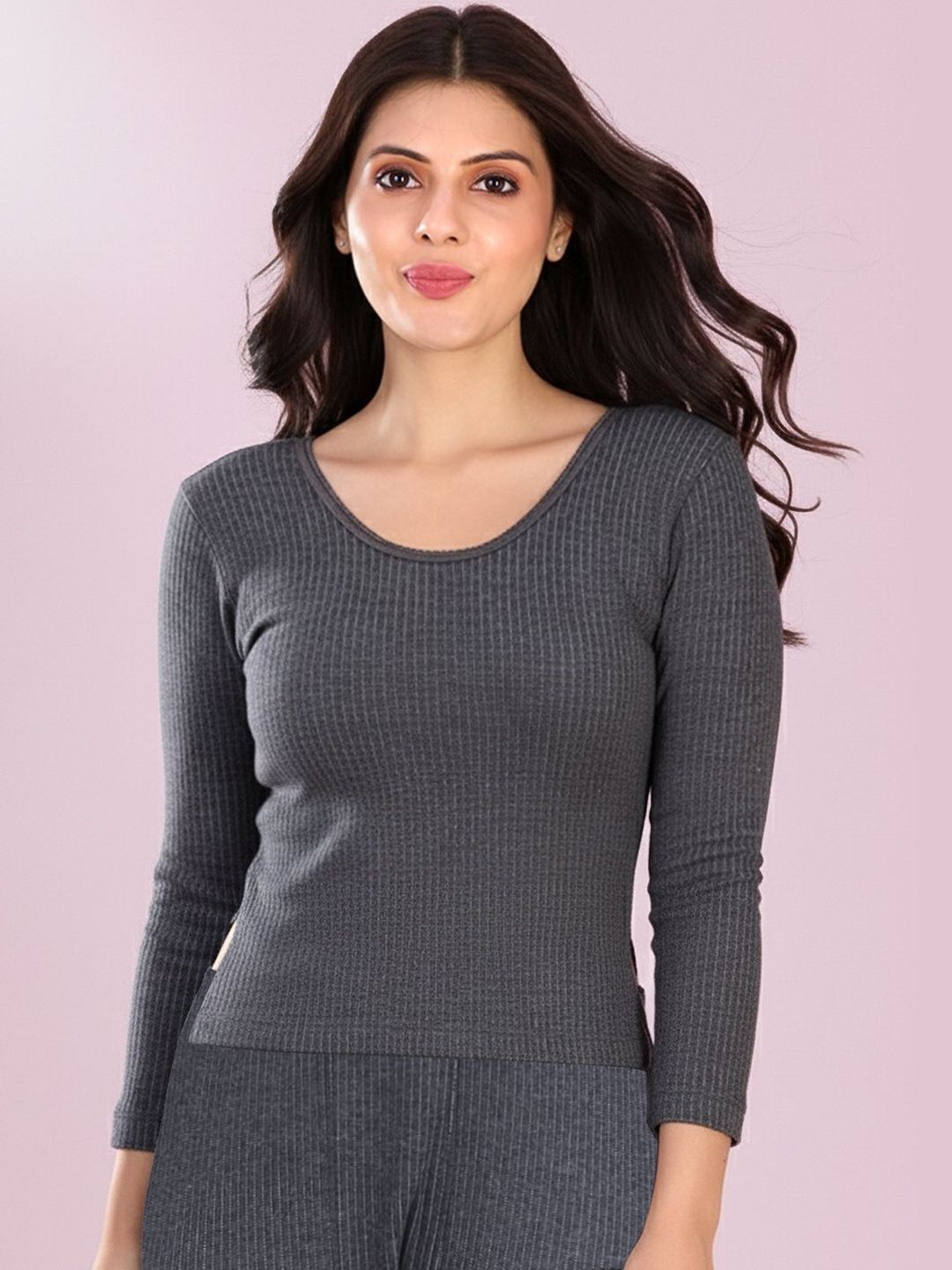 INFERNO Women Ribbed Round Neck Cotton Thermal Top deal from myntra INFERNO Women Ribbed Round Neck Cotton Thermal Top deal from myntra