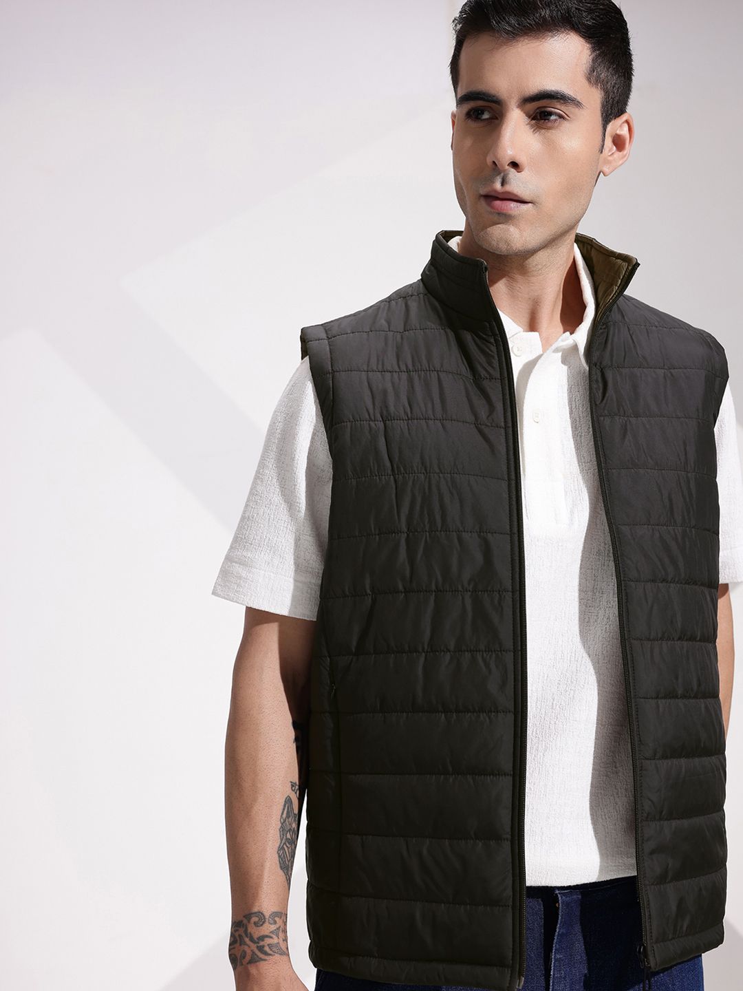 INVICTUS Mock Collar Reversible Padded Jacket