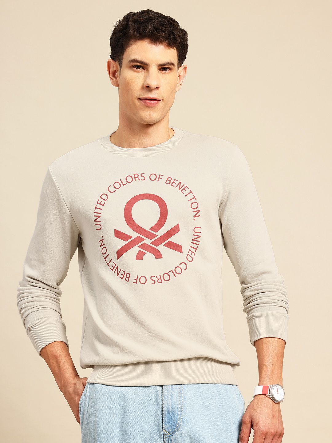 United Colors of Benetton Brand Logo Printed Sweatshirt