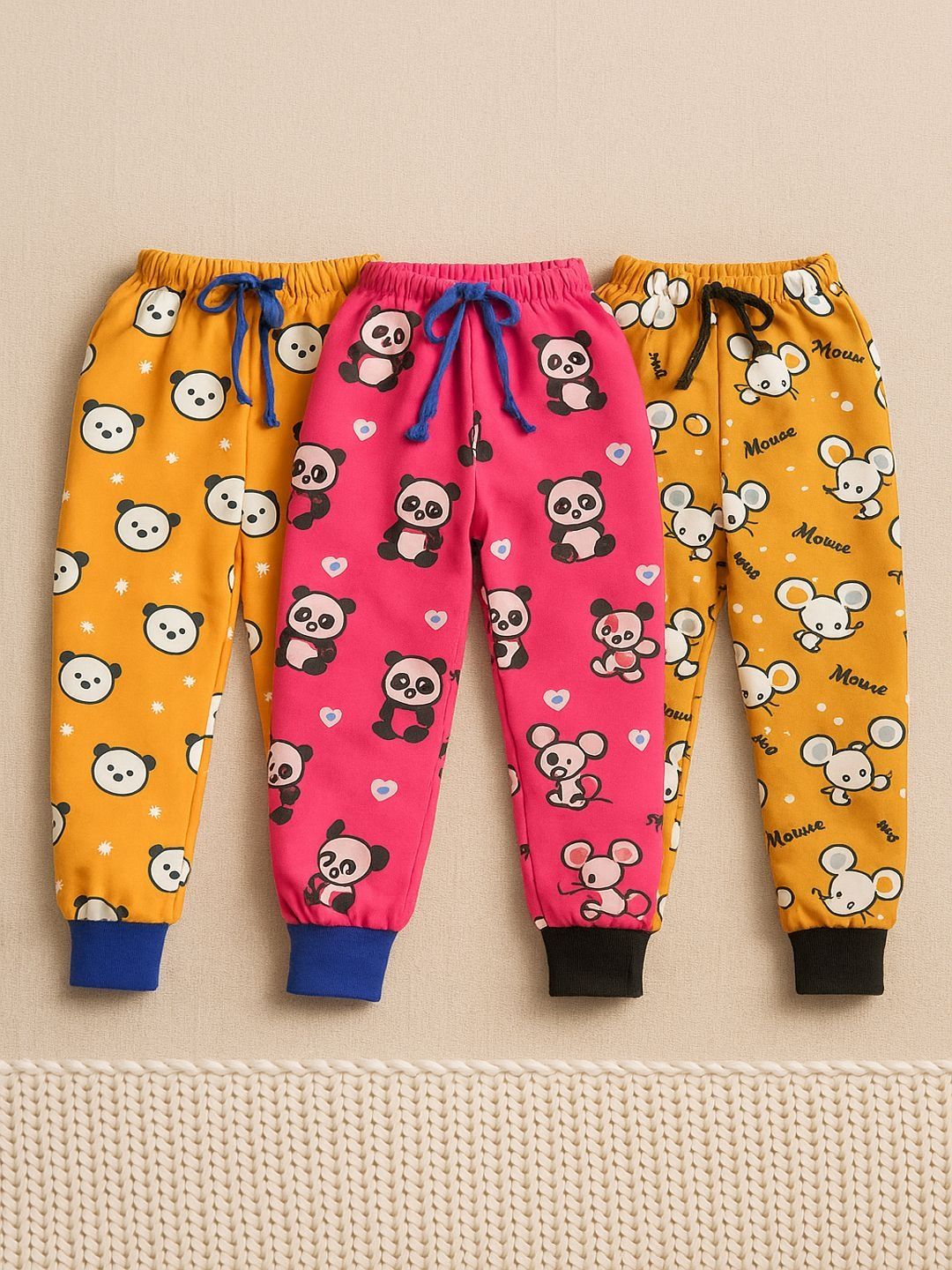CORTICA Boys Pack Of 3 Graphic Printed Regular Fit Therma-Fit Joggers Track Pants
