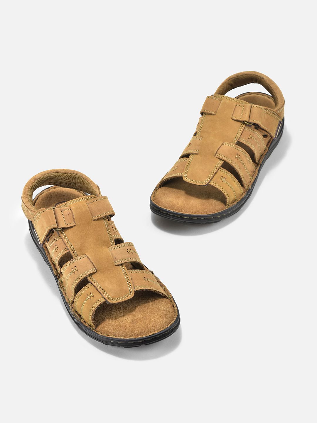 Woodland Men Textured Velcro Fisherman Sandals