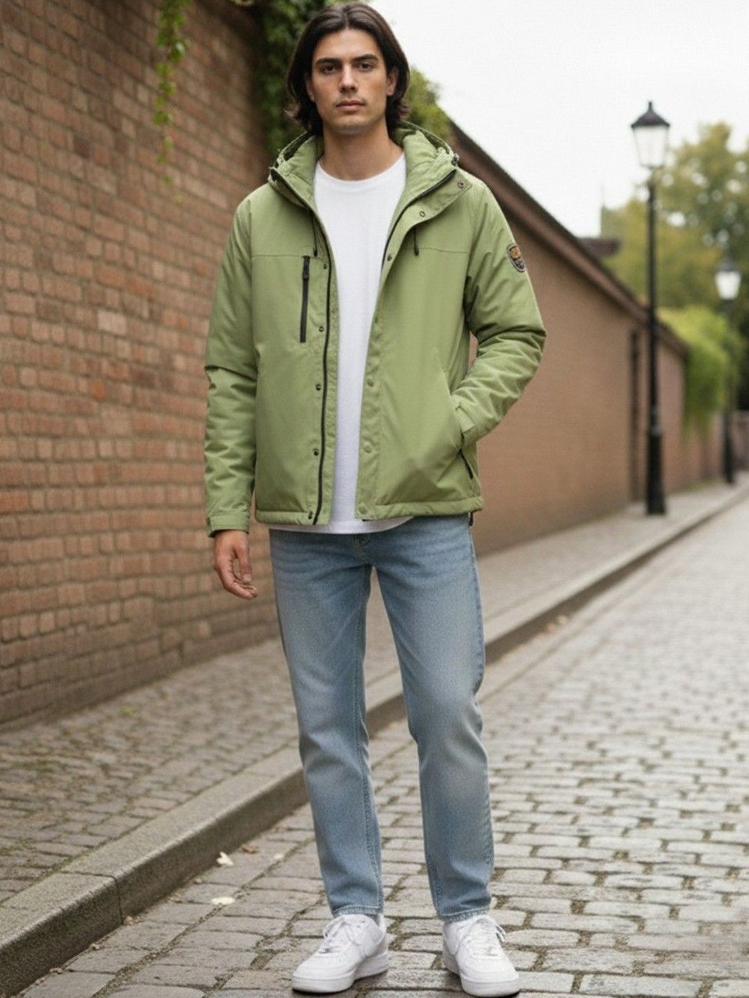 HERE&NOW Men Hooded Solid Padded Jacket