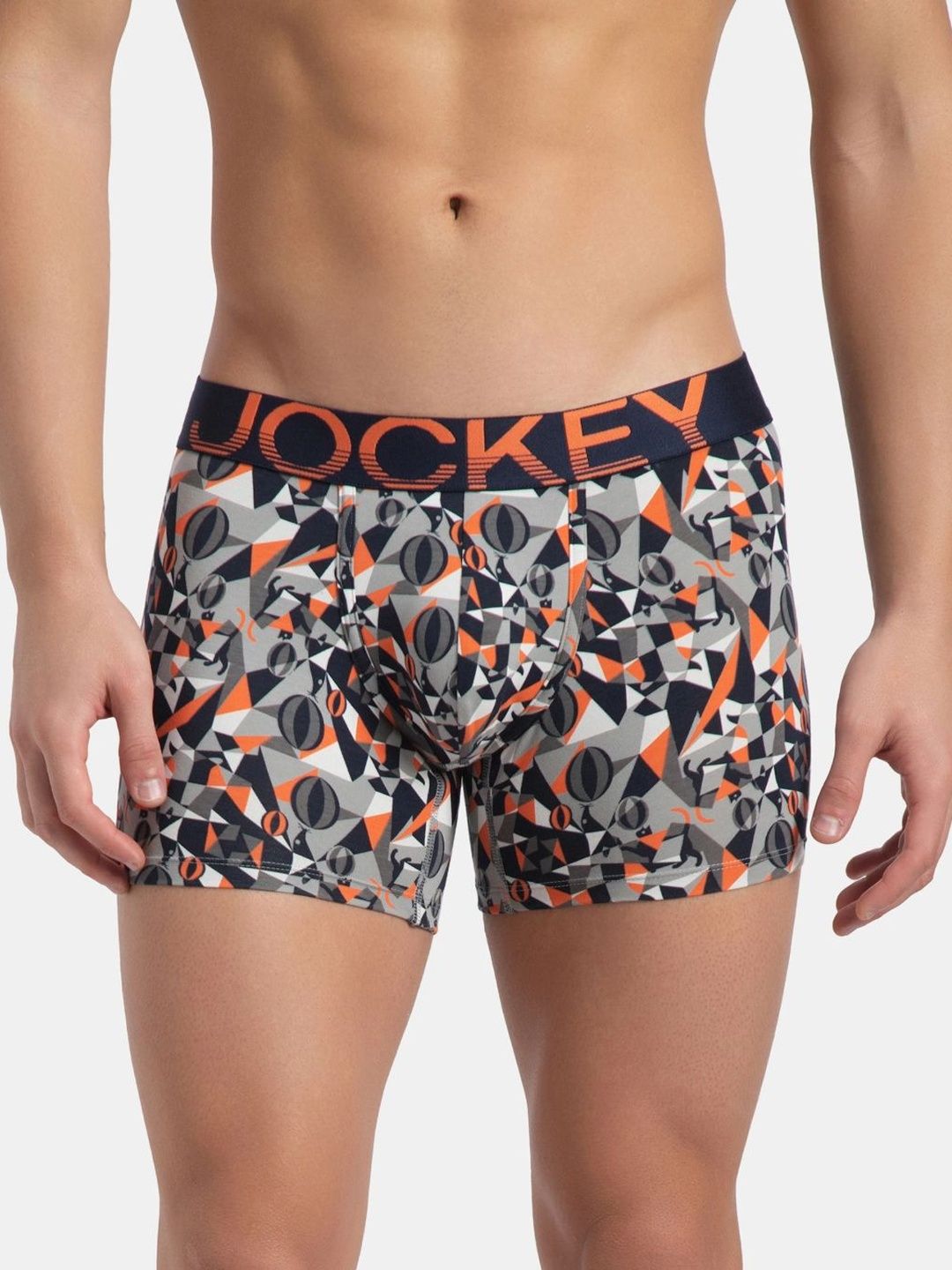 Jockey Printed Super Combed Cotton Elastane Stretch Trunk With Ultrasoft Waistband - FP23
