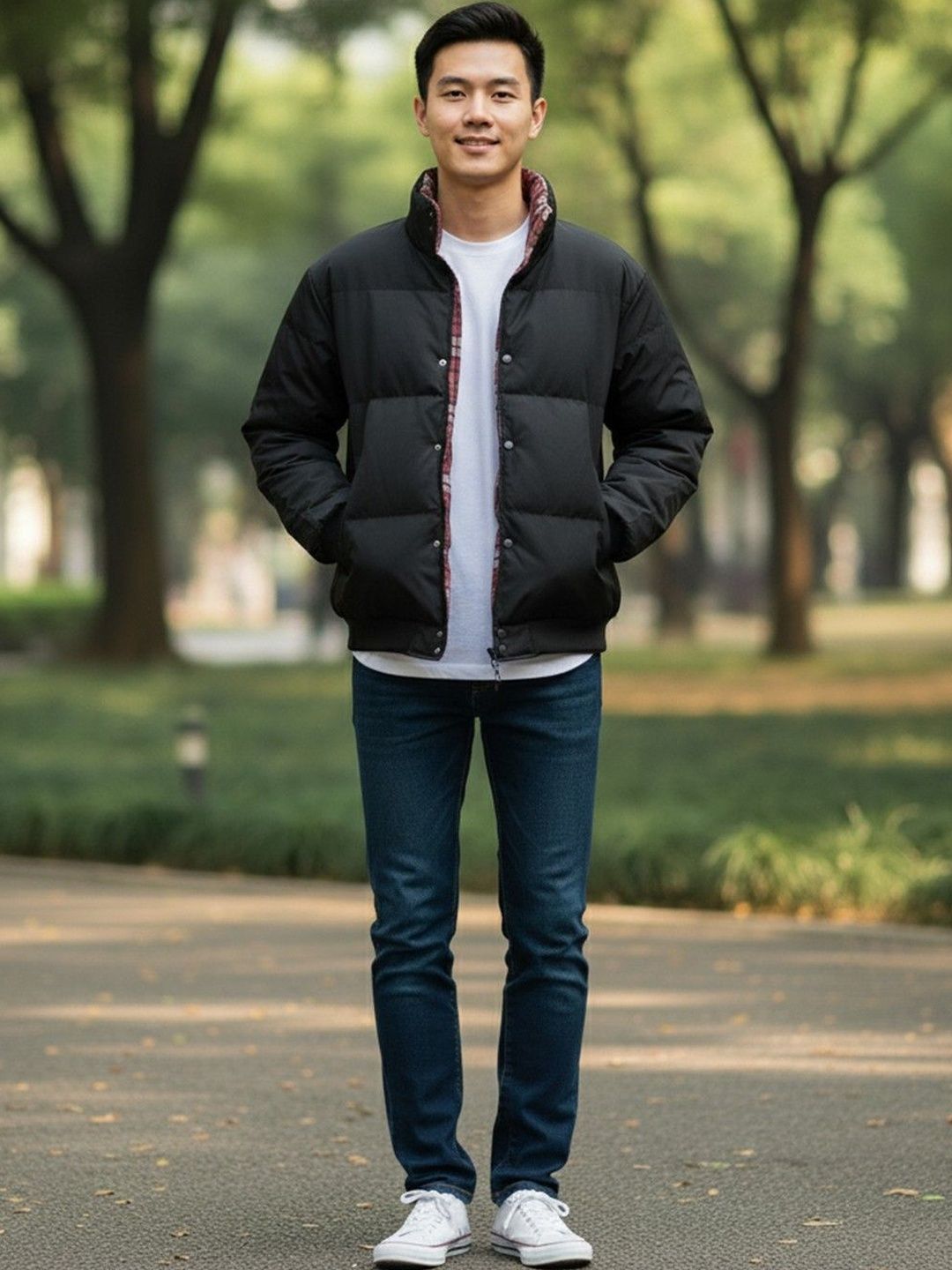 Mast & Harbour Men Stand Collar Solid Puffer Jacket