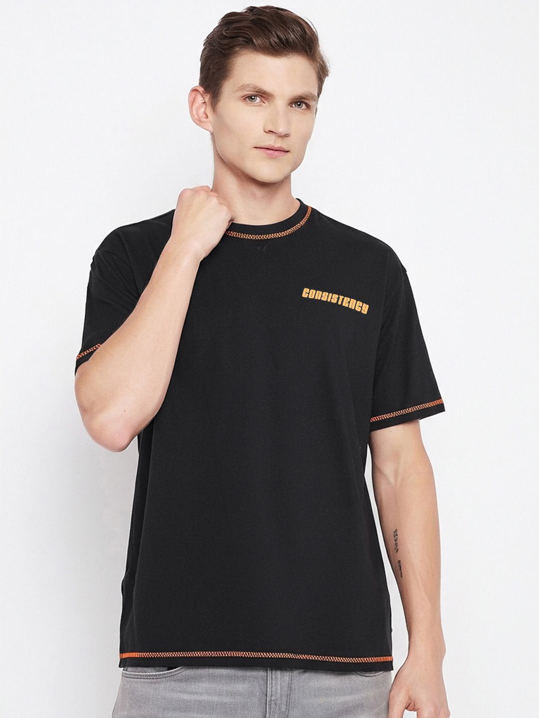 Kook N Keech Oversized Typography Printed Pure Cotton T-shirt