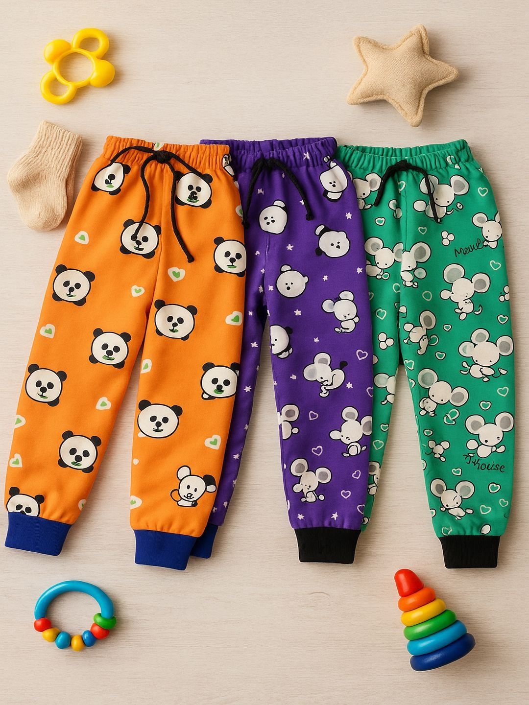 CORTICA Boys Pack Of 3 Conversational Printed Regular Fit Joggers