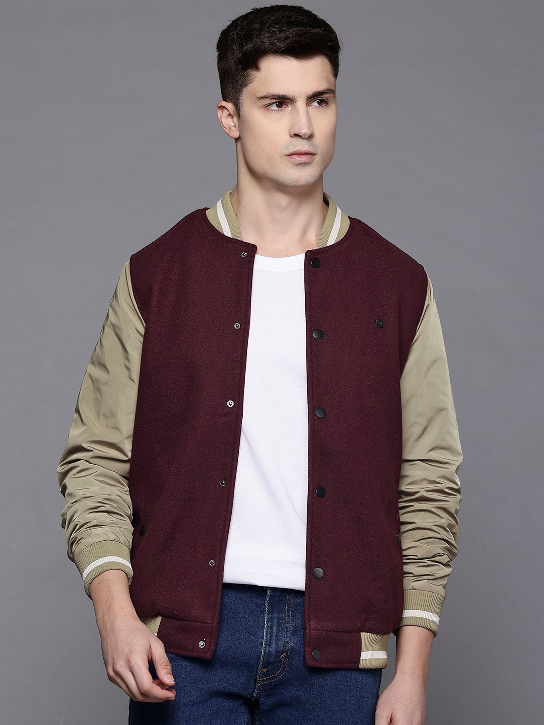 Allen Solly Stand Collar Varsity Jacket