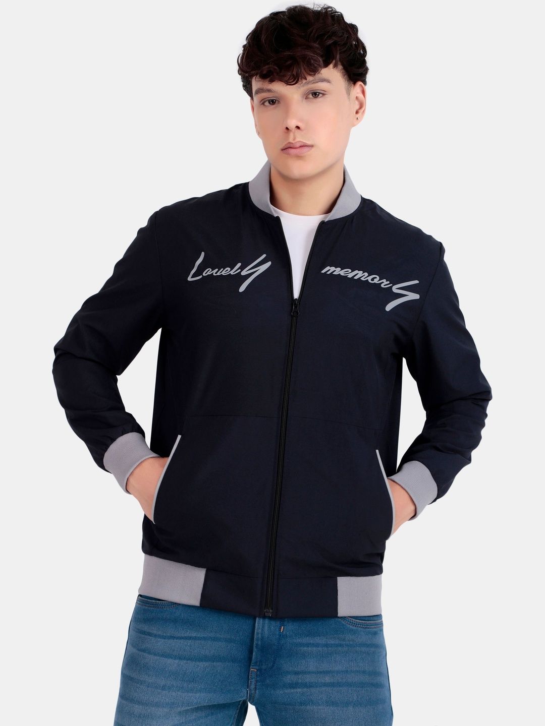 VOOTER Men Bomber with Patchwork Jacket